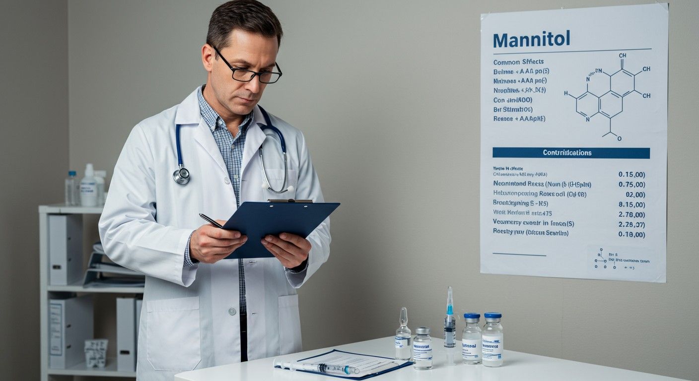 A mannitol alkalmazása vízvisszatartást és elektroliteltéréseket okozhat.