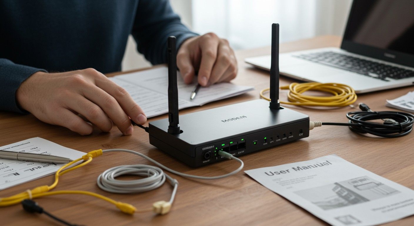A modem telepítése egyszerű, de a beállítások kulcsfontosságúak.