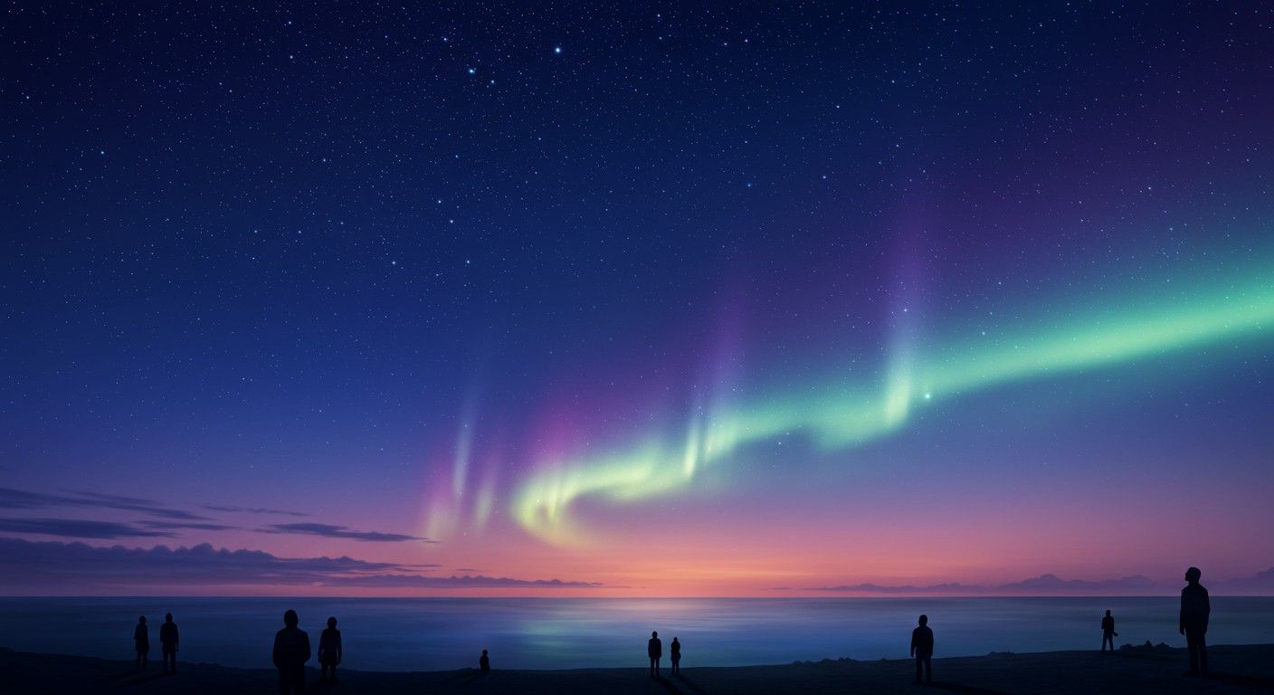 A sarki fény a mezoszférában keletkezik, színes fényjáték.