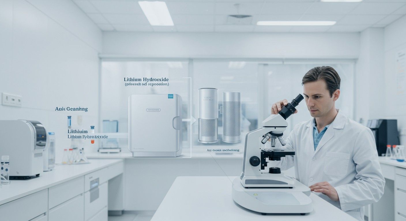 A lítium-hidroxid nélkülözhetetlen a légkör tisztításában az űrben.