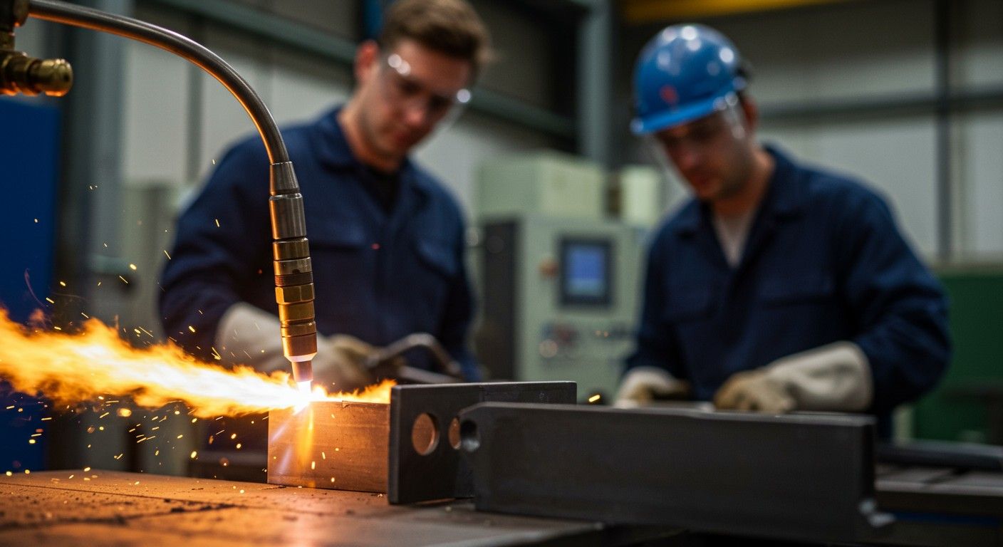 A vágógázok hőmérséklete elérheti a 3500 Celsius-fokot.