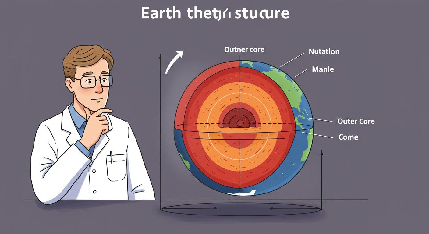 A Föld belső szerkezete befolyásolja a nutációt.