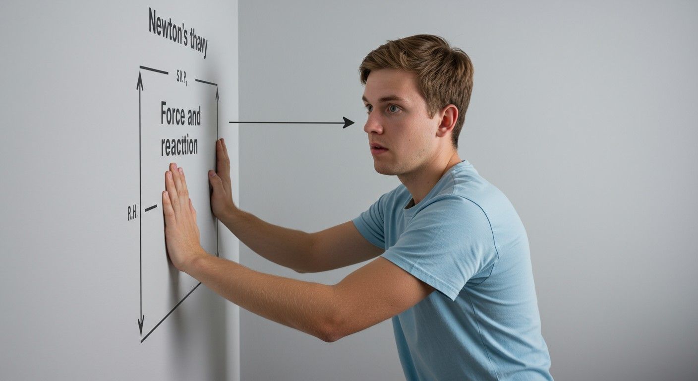 A fal visszalökése Newton harmadik axiómáját mutatja be.