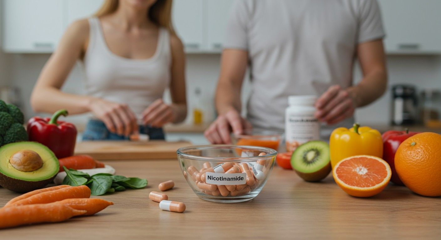 A nikotinamid segíti a bőr hidratáltságát és védelemét.