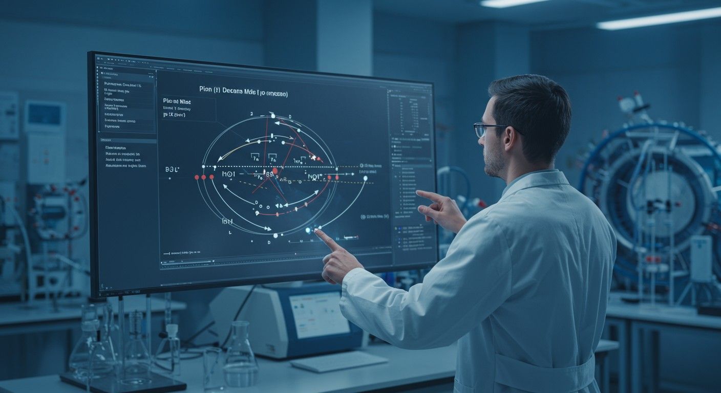A pí-mezonok bomlása neutrínókat és muonokat termel.