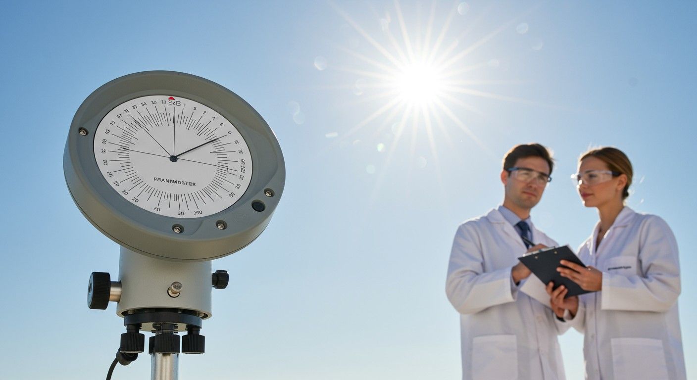 A piranométer érzékelője a napenergia intenzitását méri.