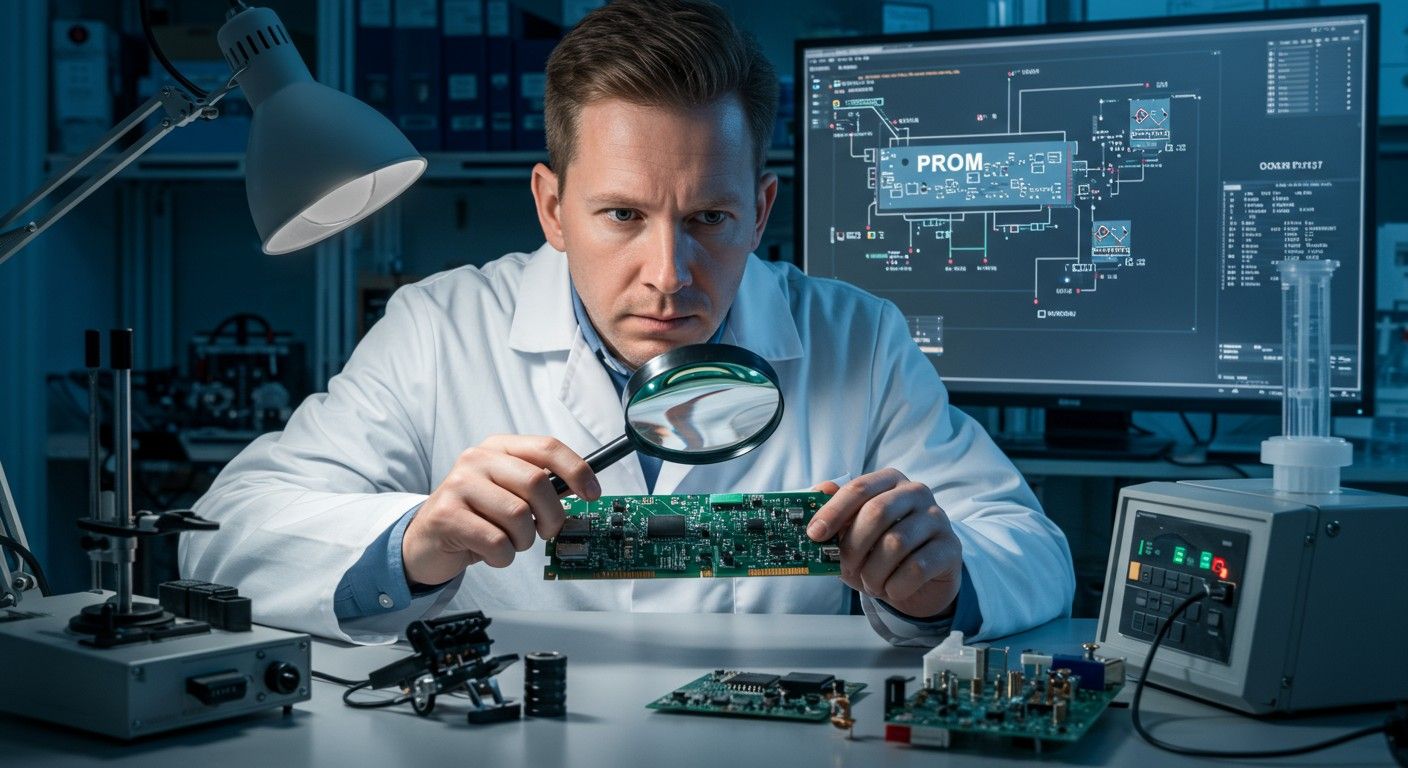 A PROM gyártása során elektródák alkalmazásával írják be az adatokat.