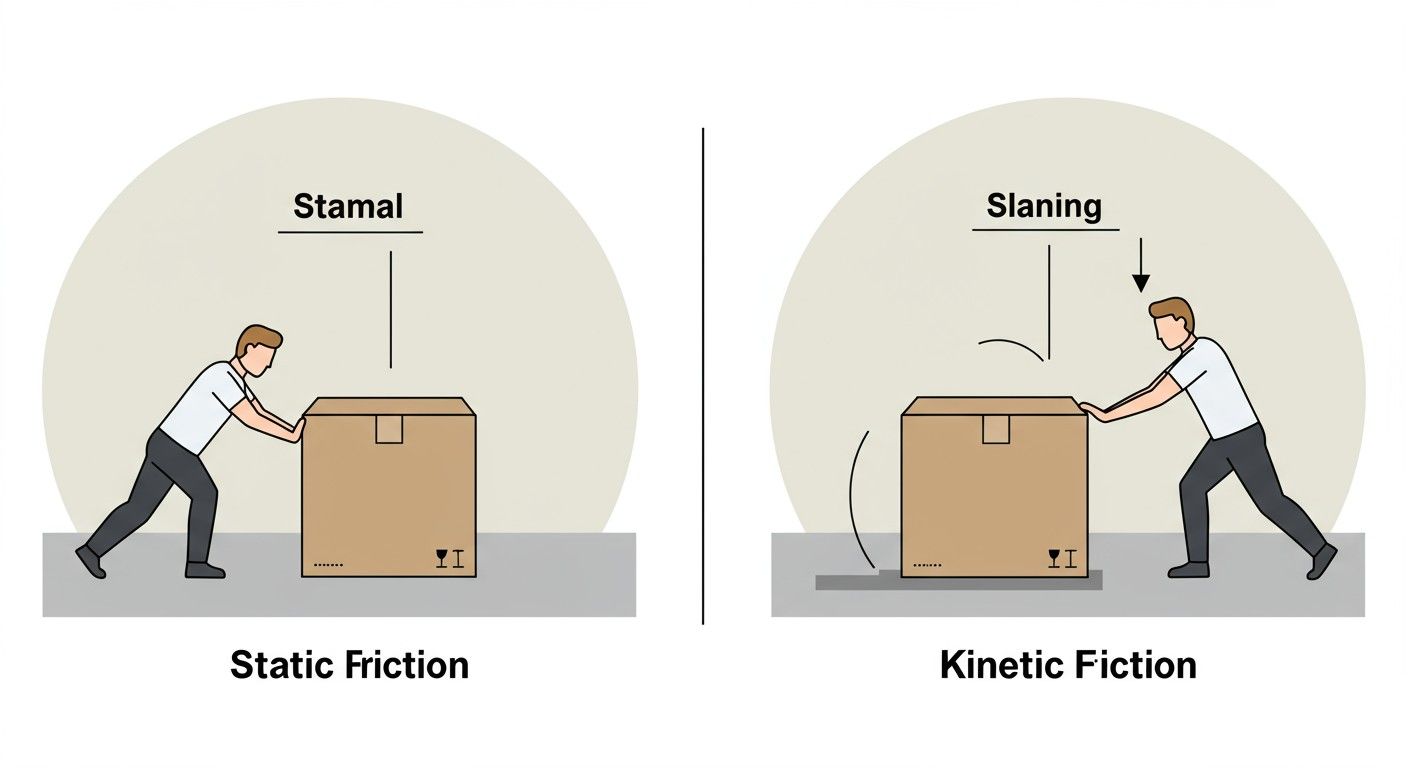 A statikus súrlódás nagyobb, mint a kinetikus súrlódás.