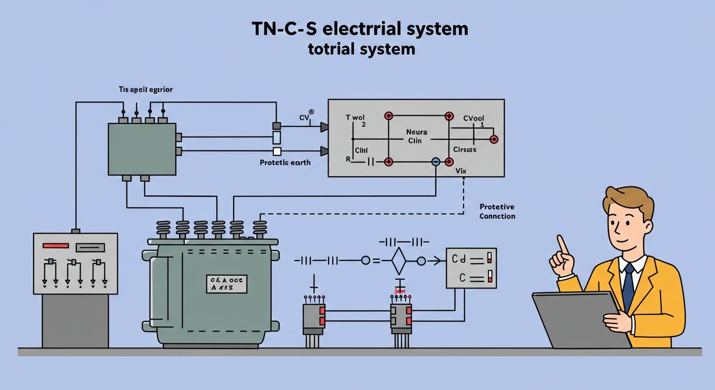 A TN-C-S rendszer egyesíti a nullavezetőt és földelést.