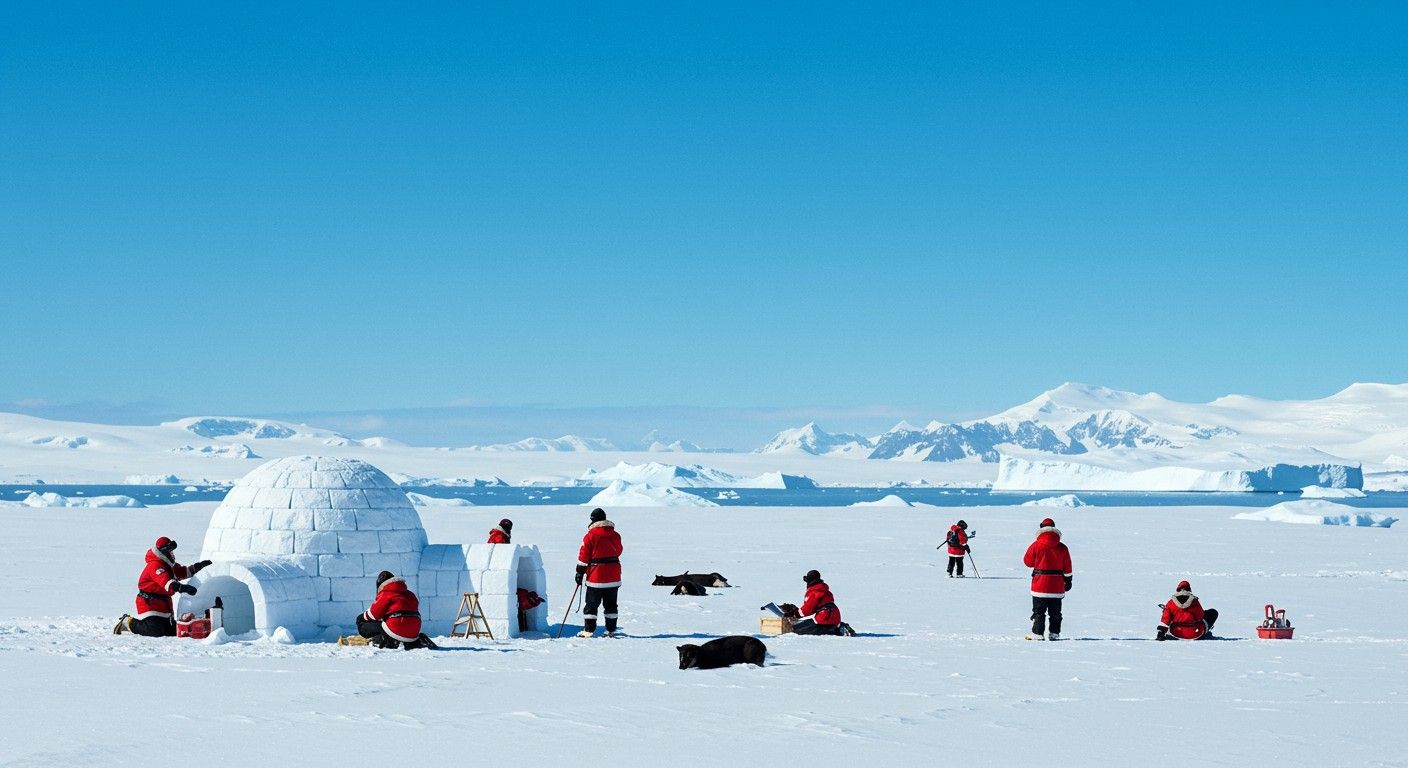 Az inuit kultúra alkalmazkodása a sarkvidéki környezethez.