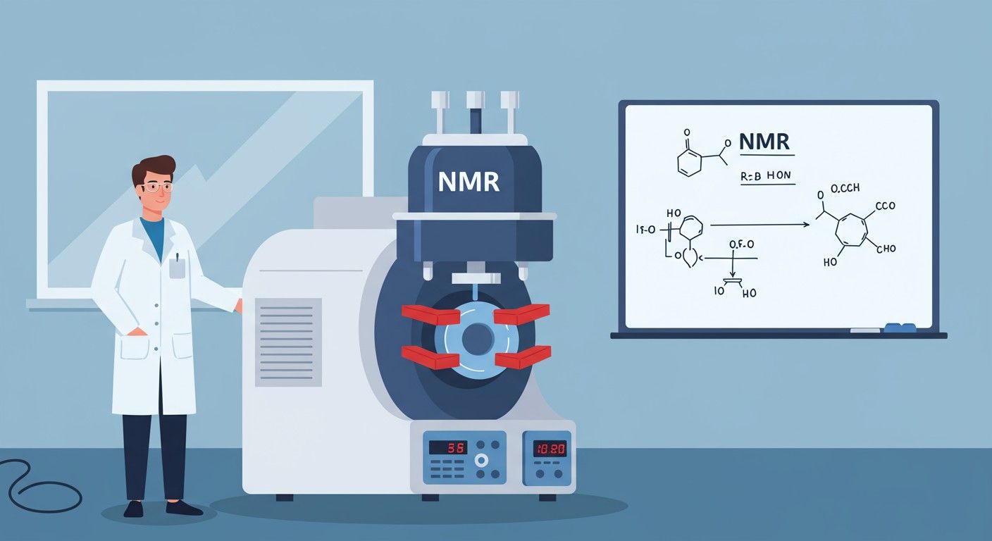 Az NMR-spektrométer mágneses mezővel és rádiófrekvenciás impulzusokkal működik.