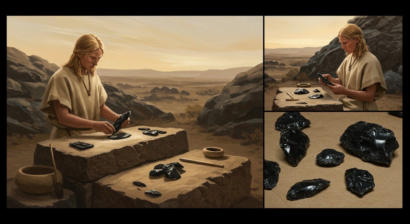 Az obszidián az ősi kultúrák eszközeinek alapanyaga volt.