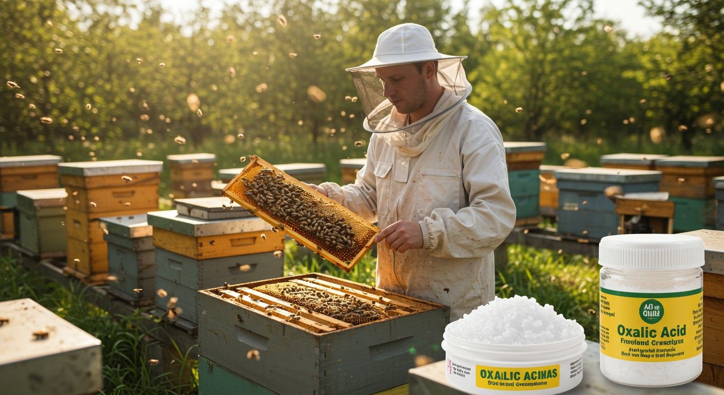 Az oxálsav hatékony a méhek varroa atka elleni védelemben.