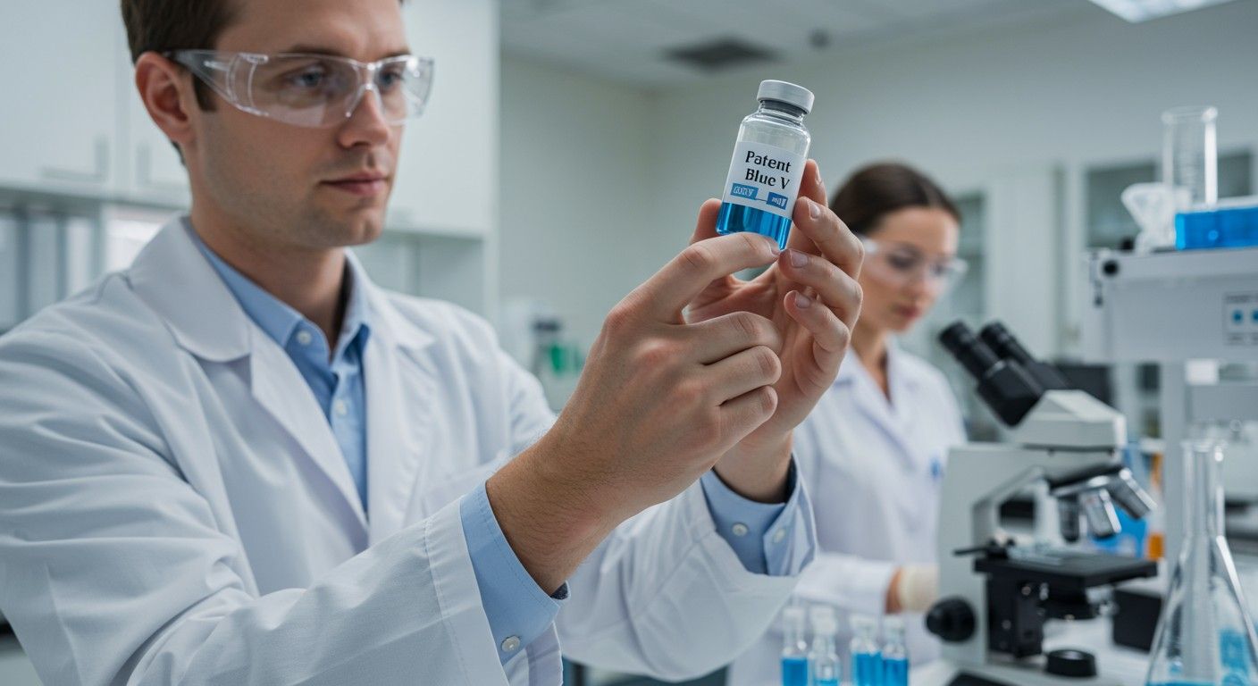 A Patent Blue Vét sebészeti hozzáférés kiemelésére használják.