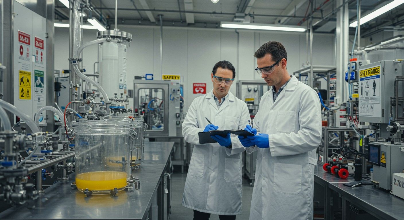 A nitropenta gyártása szigorú biztonsági protokollokat igényel.
