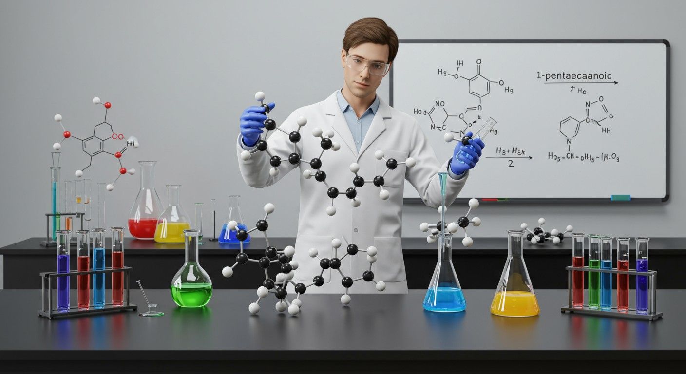 A 1-Pentadekán-karbonsav szappanosításra és észteresítésre képes.