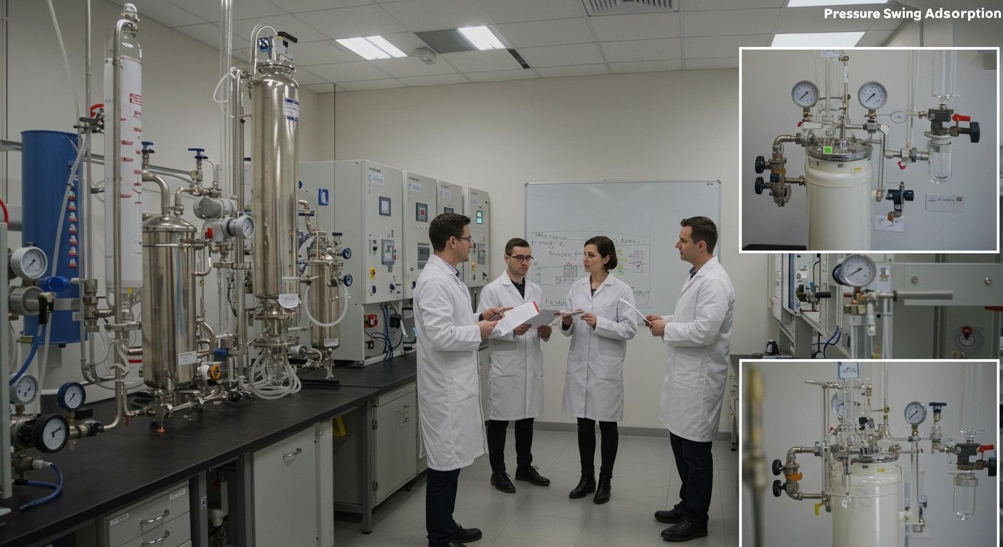 A PSA technológia hatékonyan különíti el a gázokat.