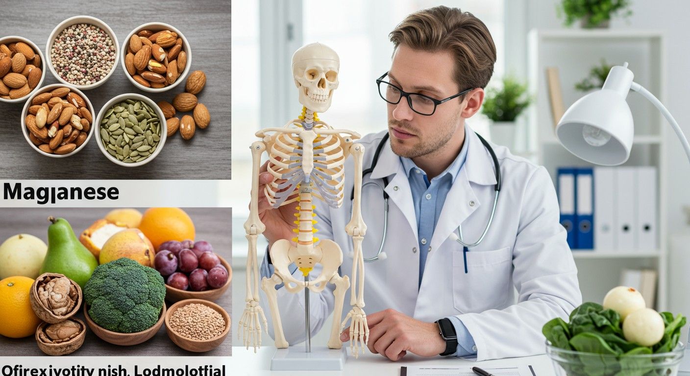 A mangán segíti a csontok fejlődését és anyagcserét.