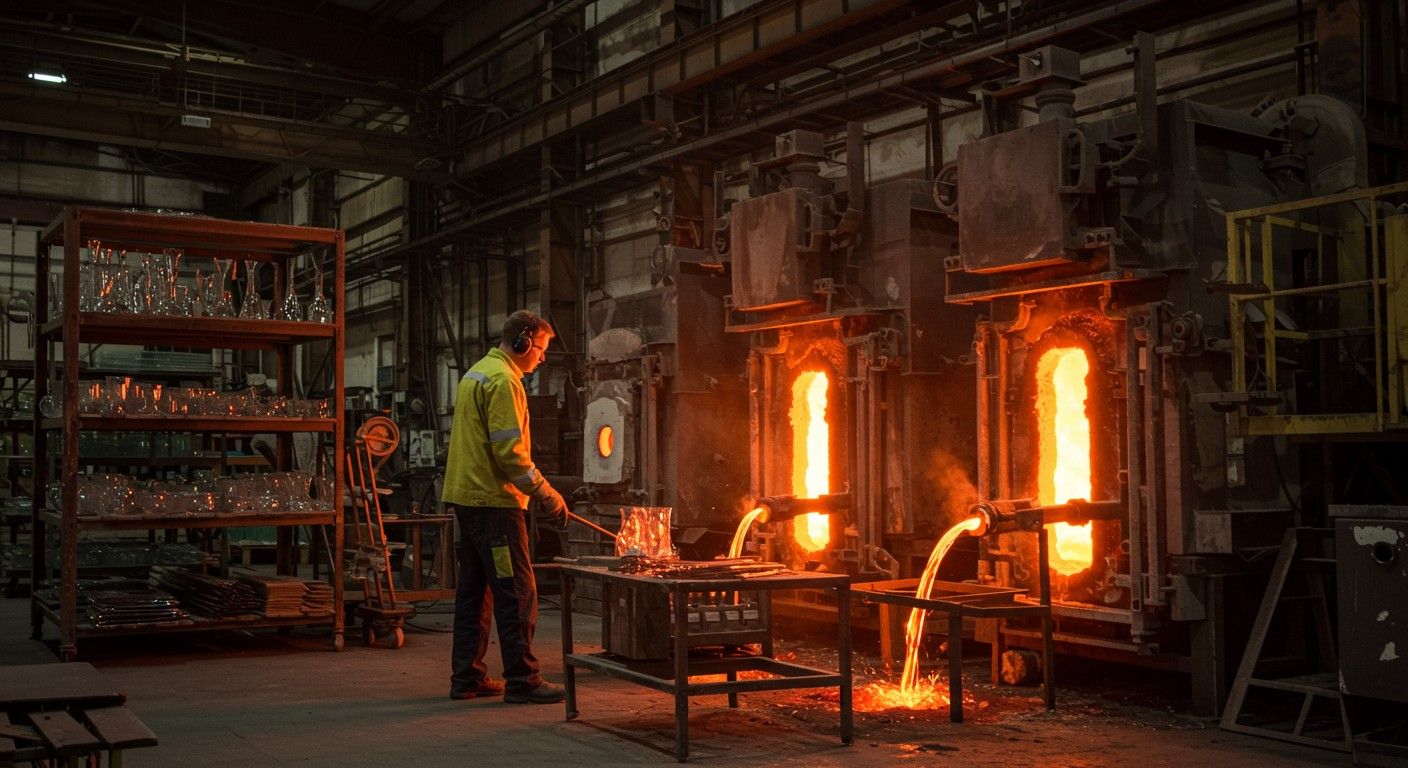 Az üvegiparban az olvasztás hőmérséklete 1400 °C körül van.
