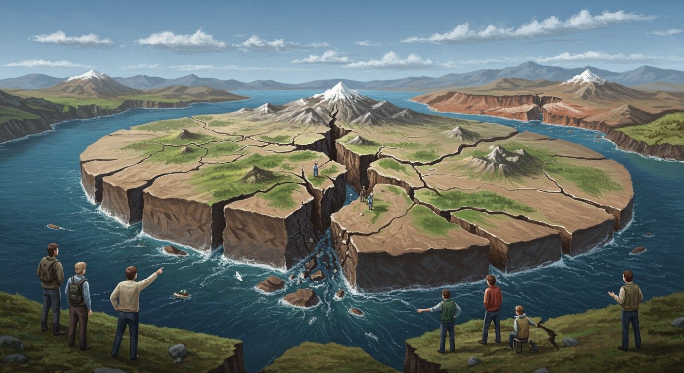 A Pangea felbomlása 175 millió éve kezdődött, kontinentális mozgásokkal.