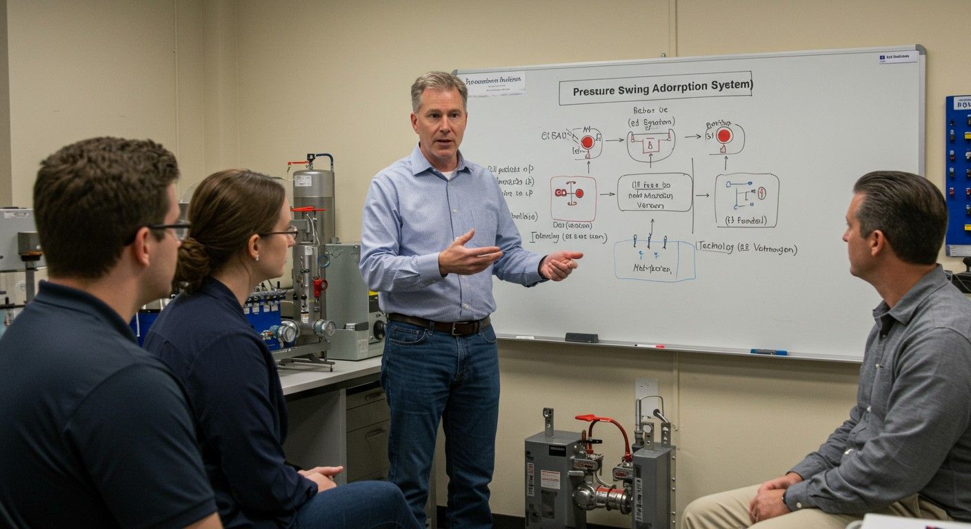 A PSA technológia optimalizálása növeli az energiamegtakarítást.