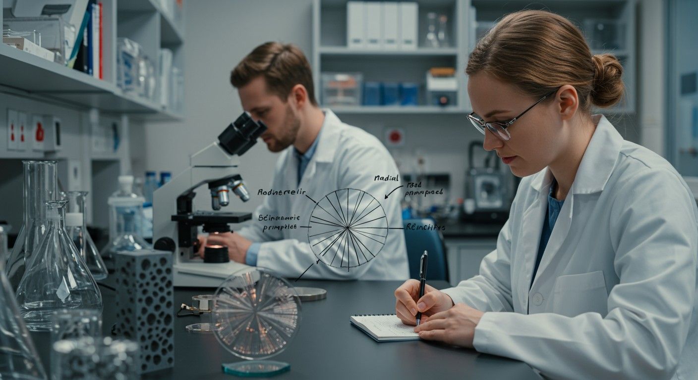 A radiális elvek anyagtudományban optimalizálják a szerkezeteket.