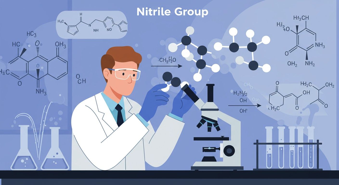 A nitril csoport reaktivitása a kettős kötések miatt változó.
