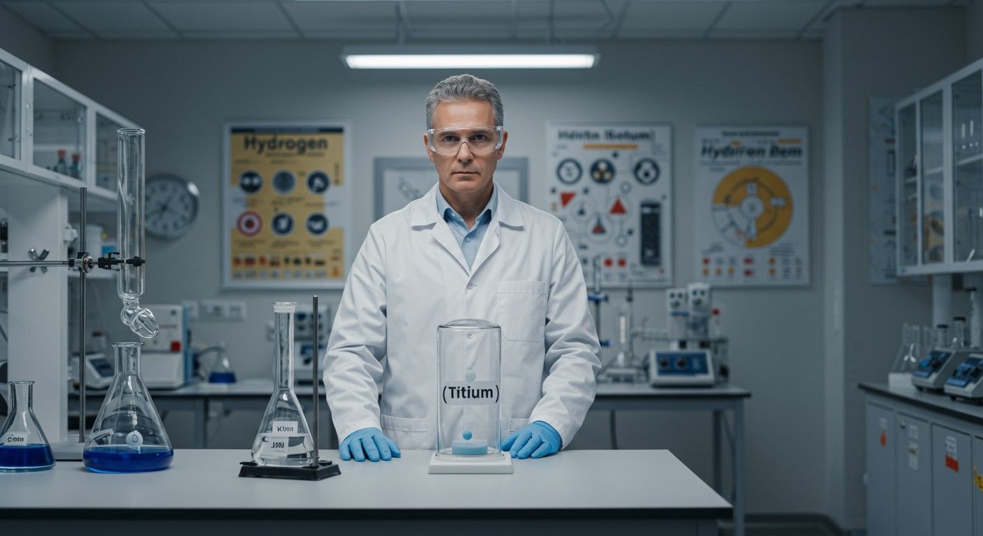 A trícium ritka izotóp, fontos a nukleáris energiában.