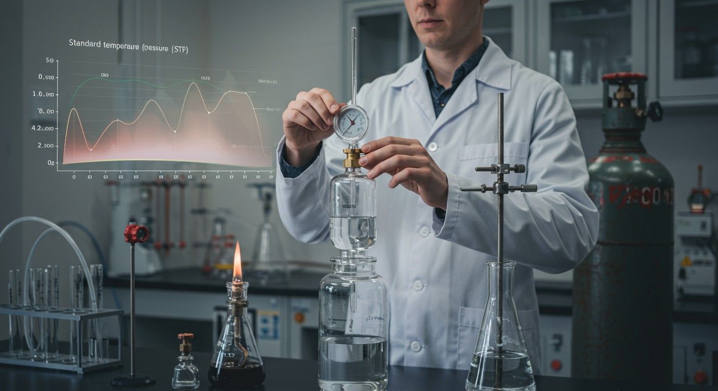 Az STP alatt a moláris térfogat 22,4 liter.