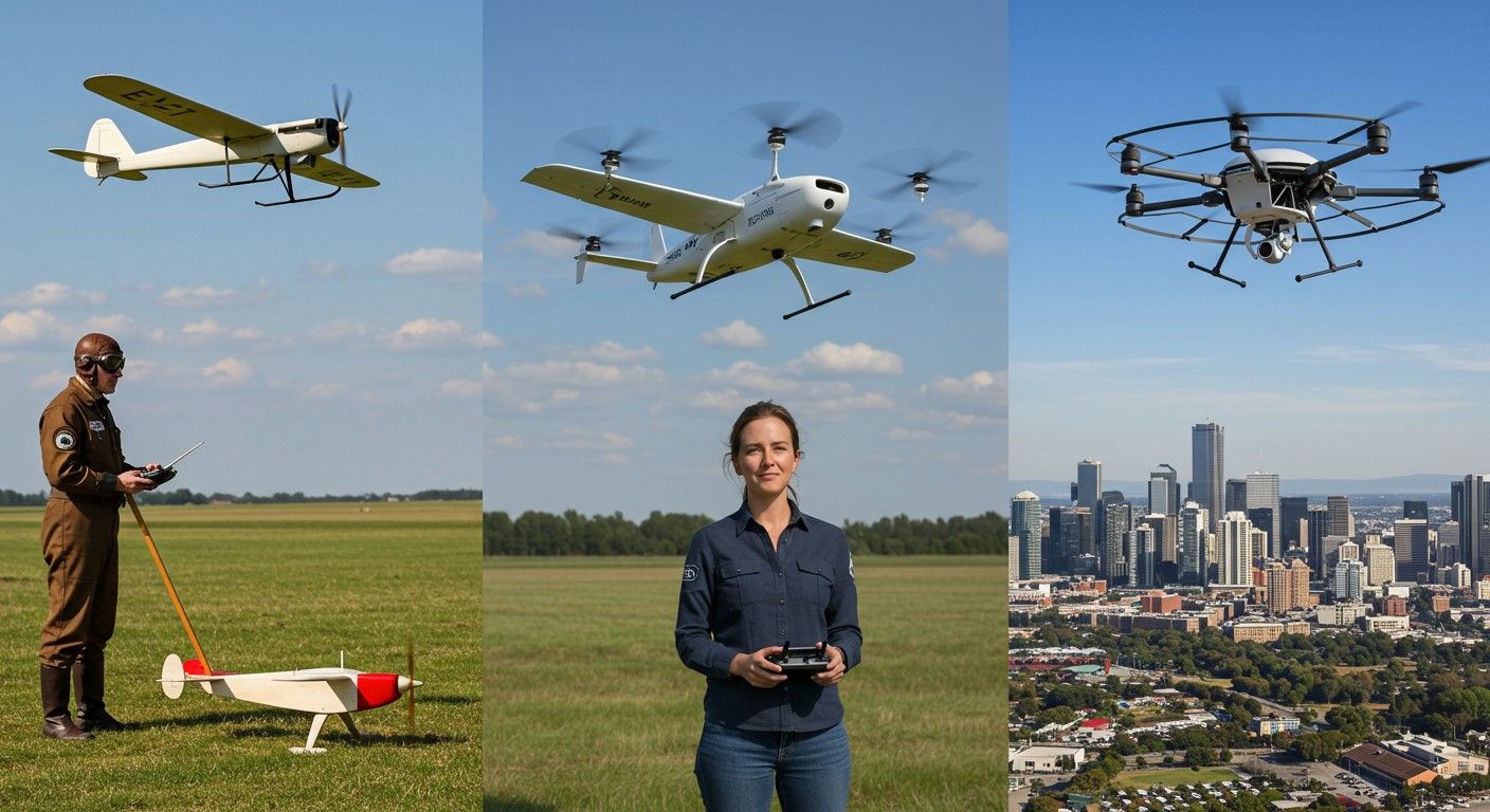 Az első pilóta nélküli járművet 1916-ban használták.