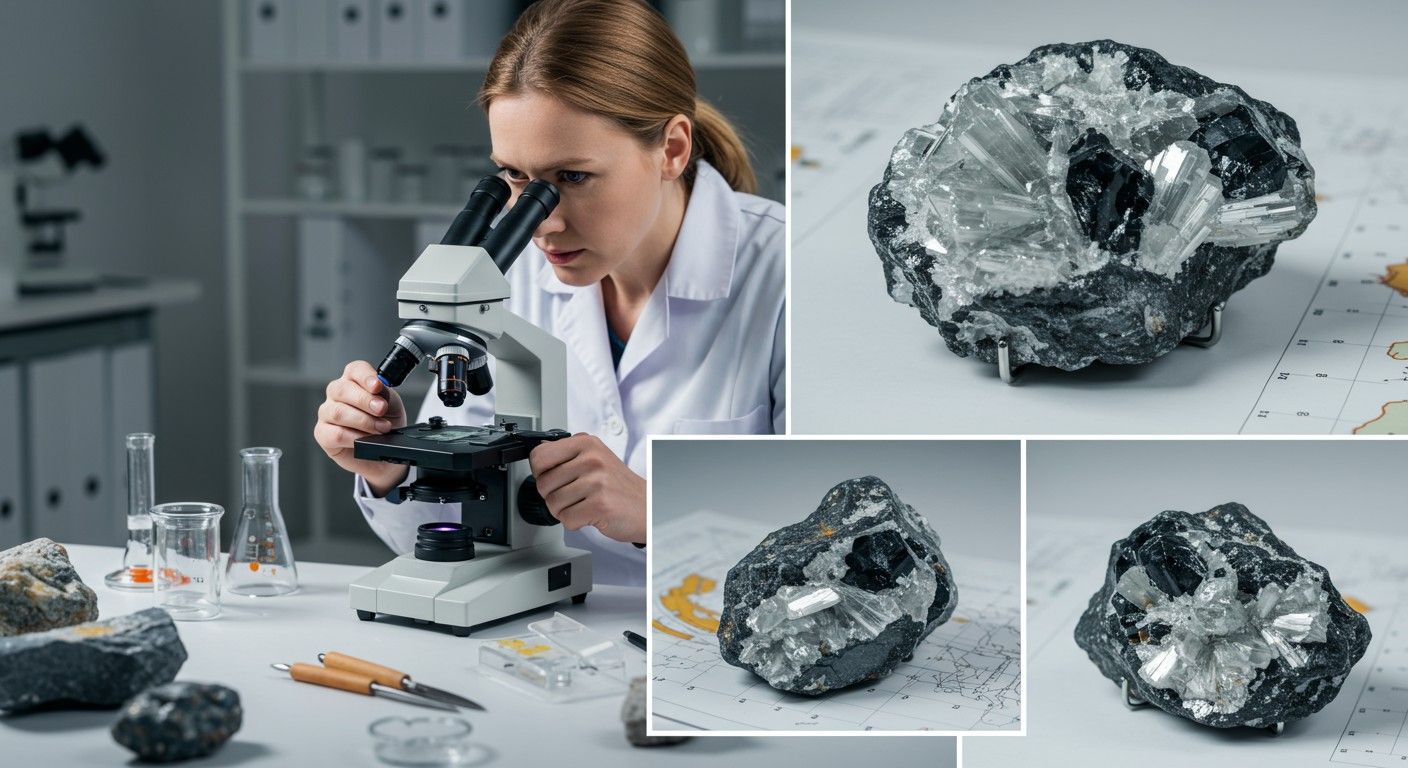 A rokühnit azonosítása színes kristályformája alapján történik.