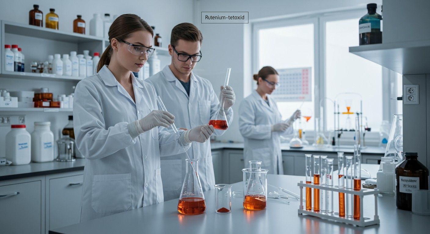 A ruténium-tetroxid erős oxidáló szer a szerves szintézisben.