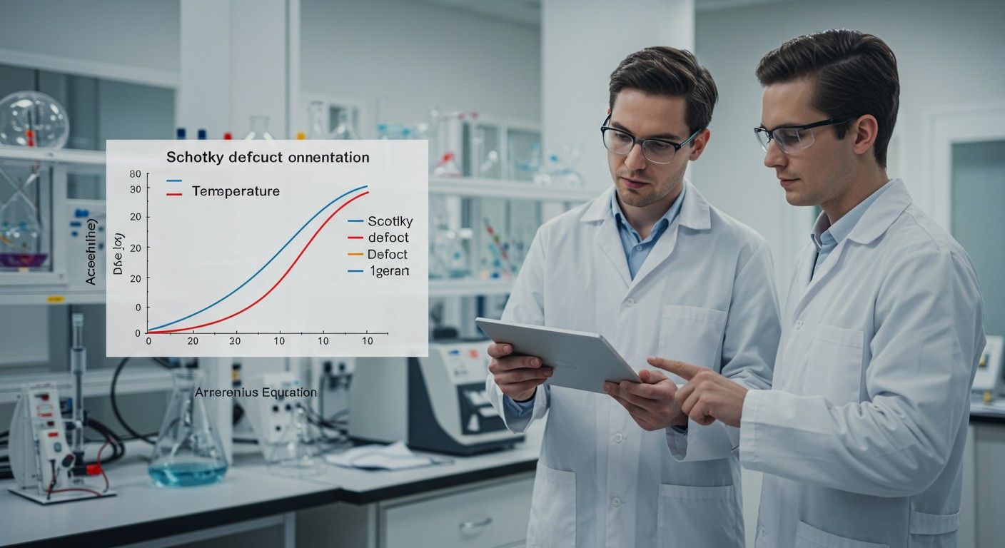 A Schottky-defektus koncentrációja hőmérséklettel exponenciálisan nő.