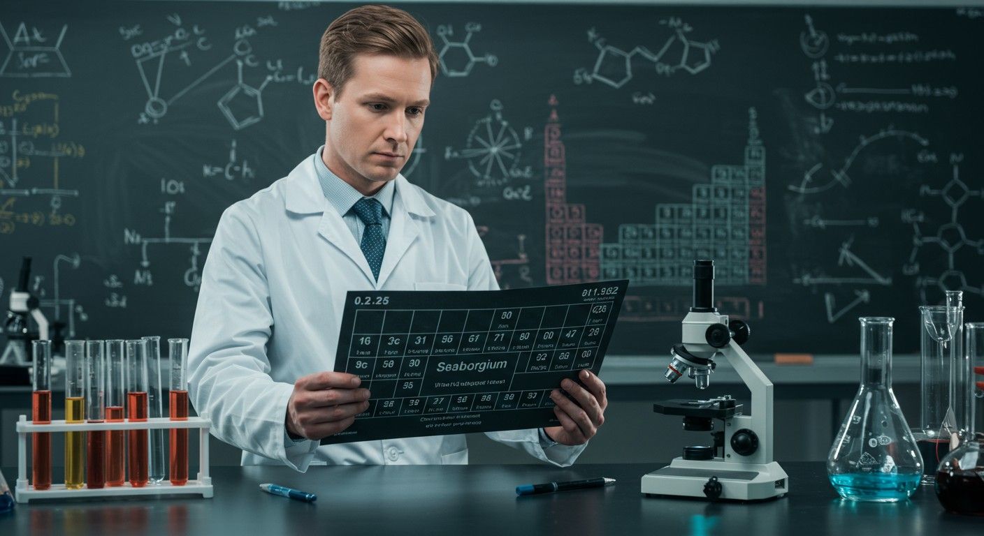 A seaborgium kutatása szintetikus elemek korlátozott élettartama miatt nehéz.