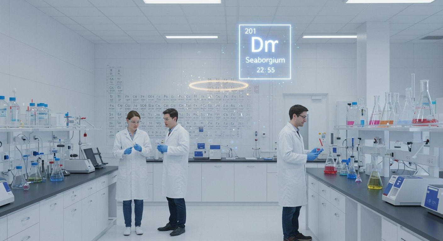 A seaborgium a periódusos rendszer 106. eleme.