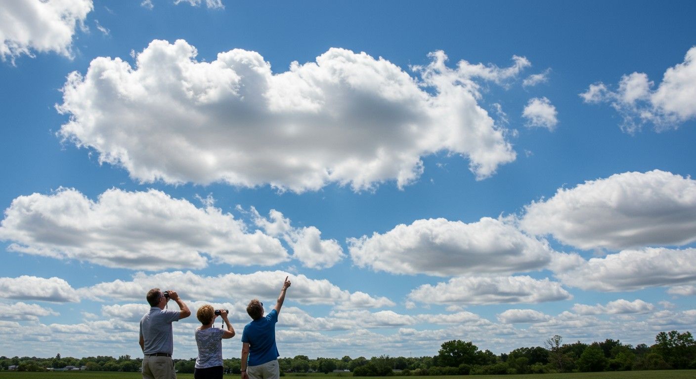 A stratocumulus felhők alacsonyan úsznak, laposak és rétegesek.