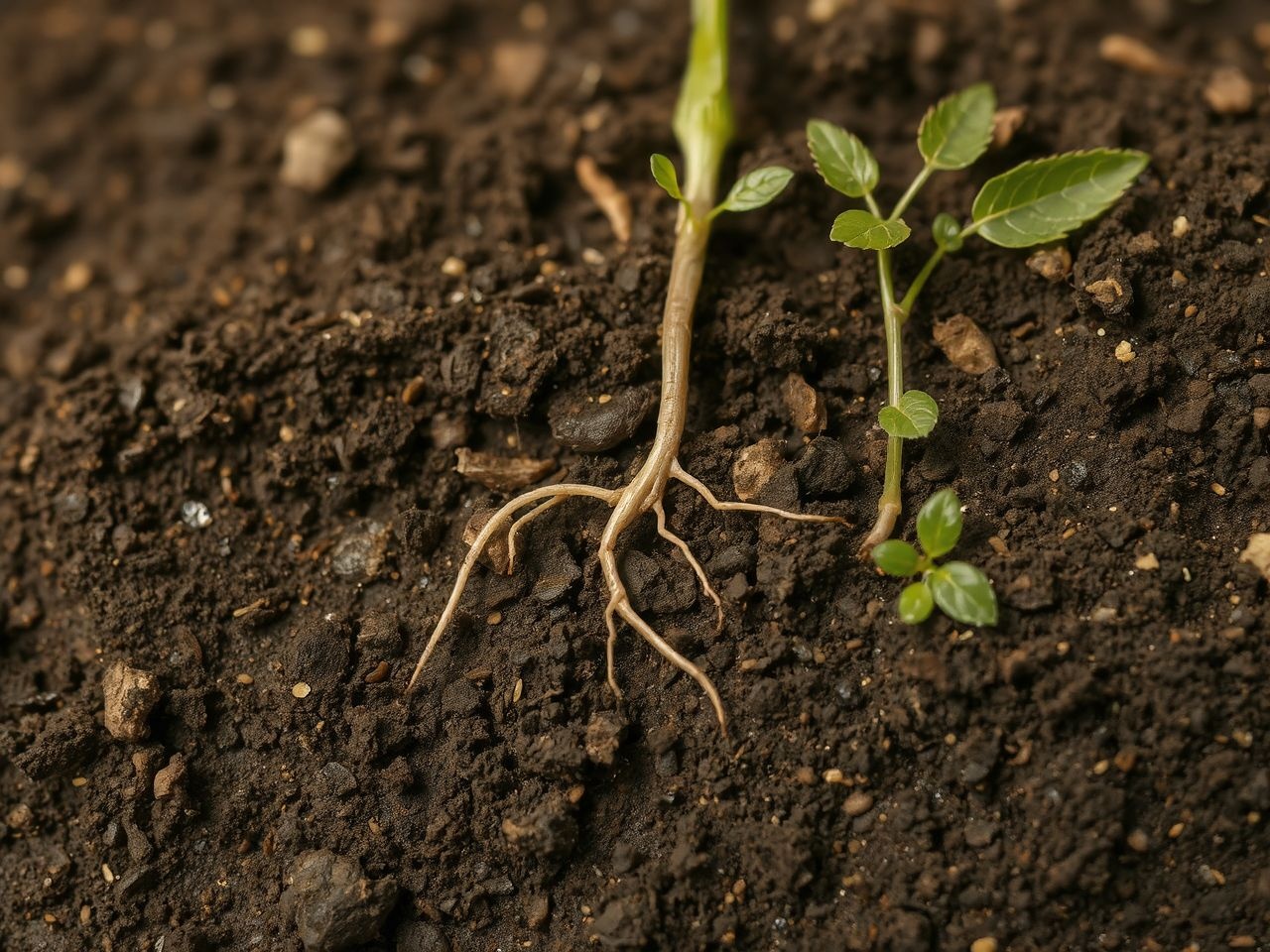 A szürke huminsavak fokozzák a talaj termékenységét és életét.