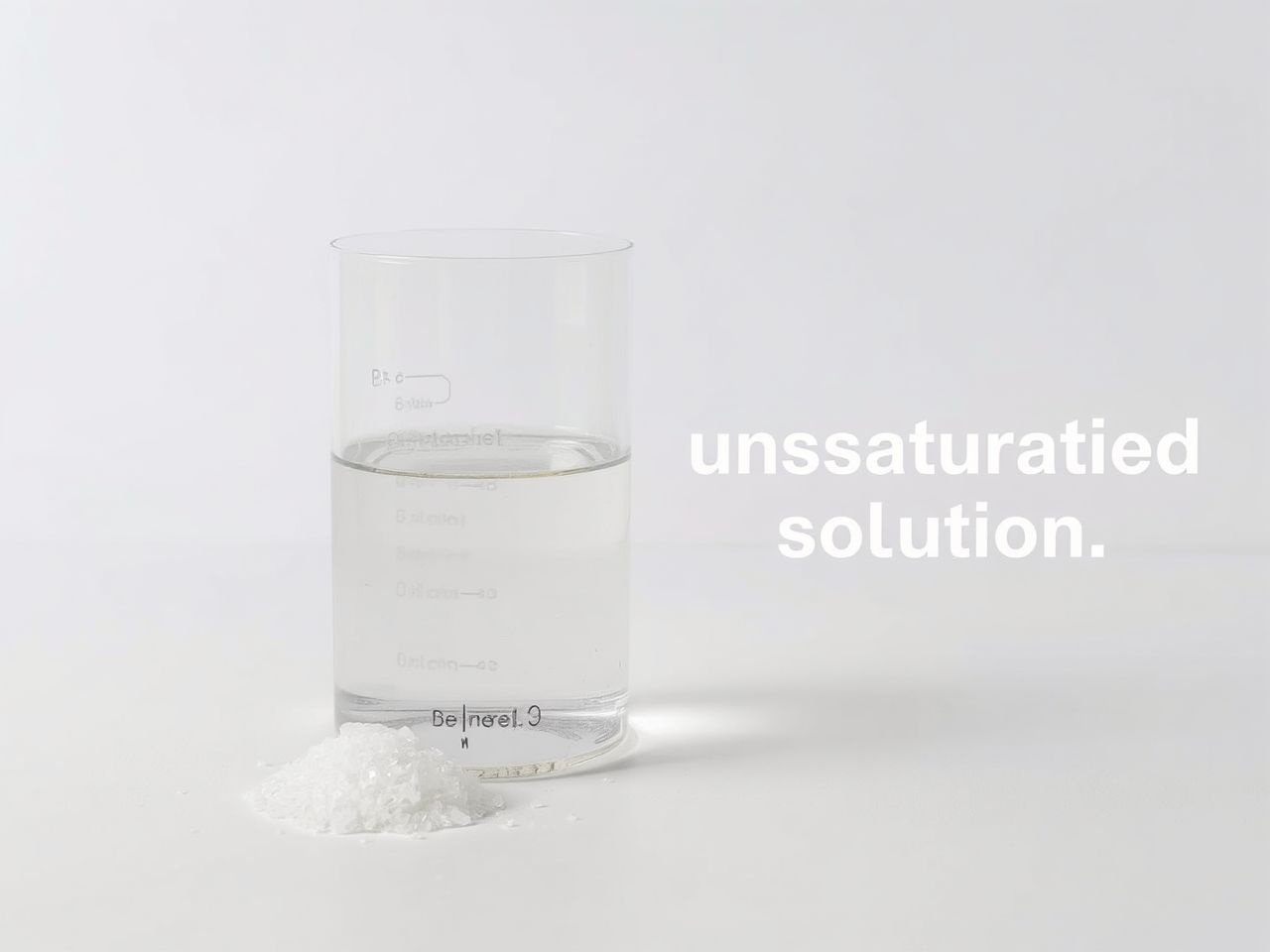 A telítetlen oldatban további oldódás még lehetséges.