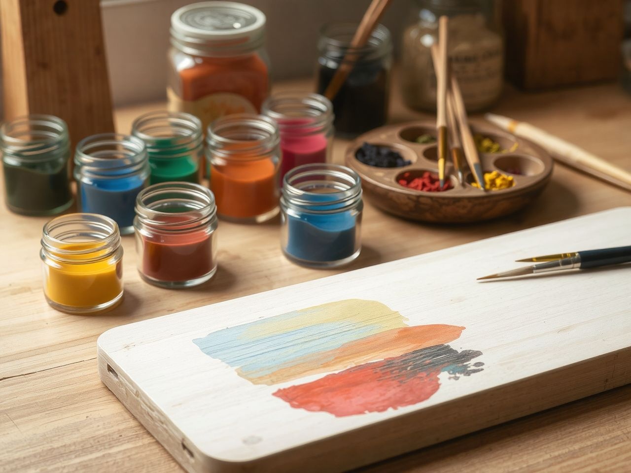 A temperafestés hagyományosan tojásból és pigmentekből készül.