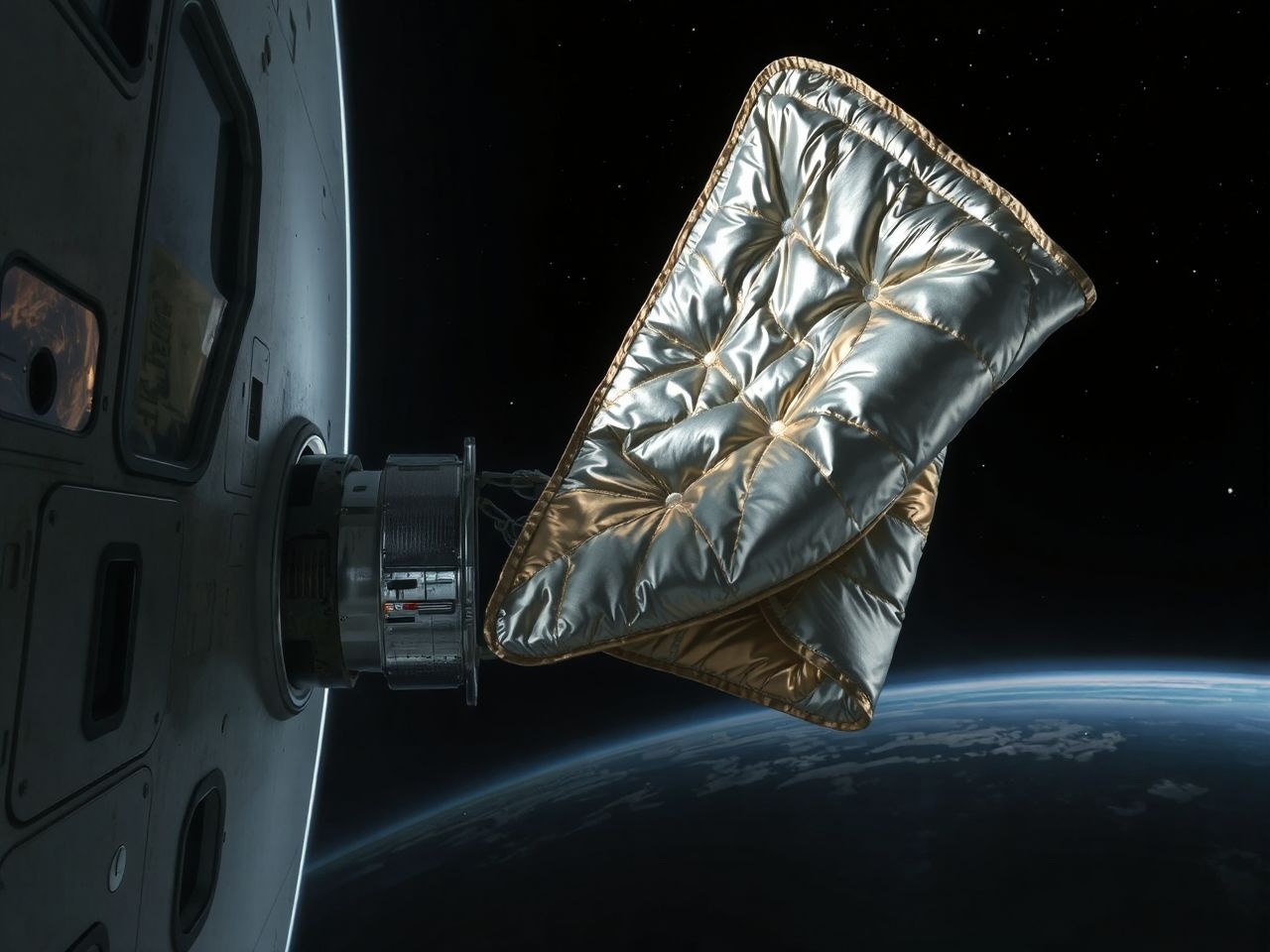 A hőszigetelő takaró megvédi az űrhajót a szélsőséges hőmérséklettől.