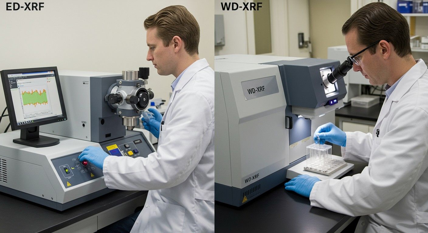 ED-XRF gyorsabb, WD-XRF pontosabb elemezéseket kínál.