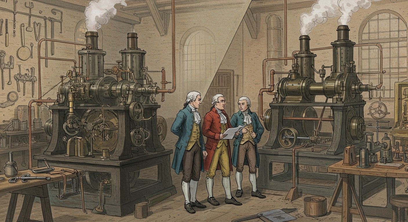 Savery gőzgépe elősegítette a Newcomen-féle gép fejlődését.