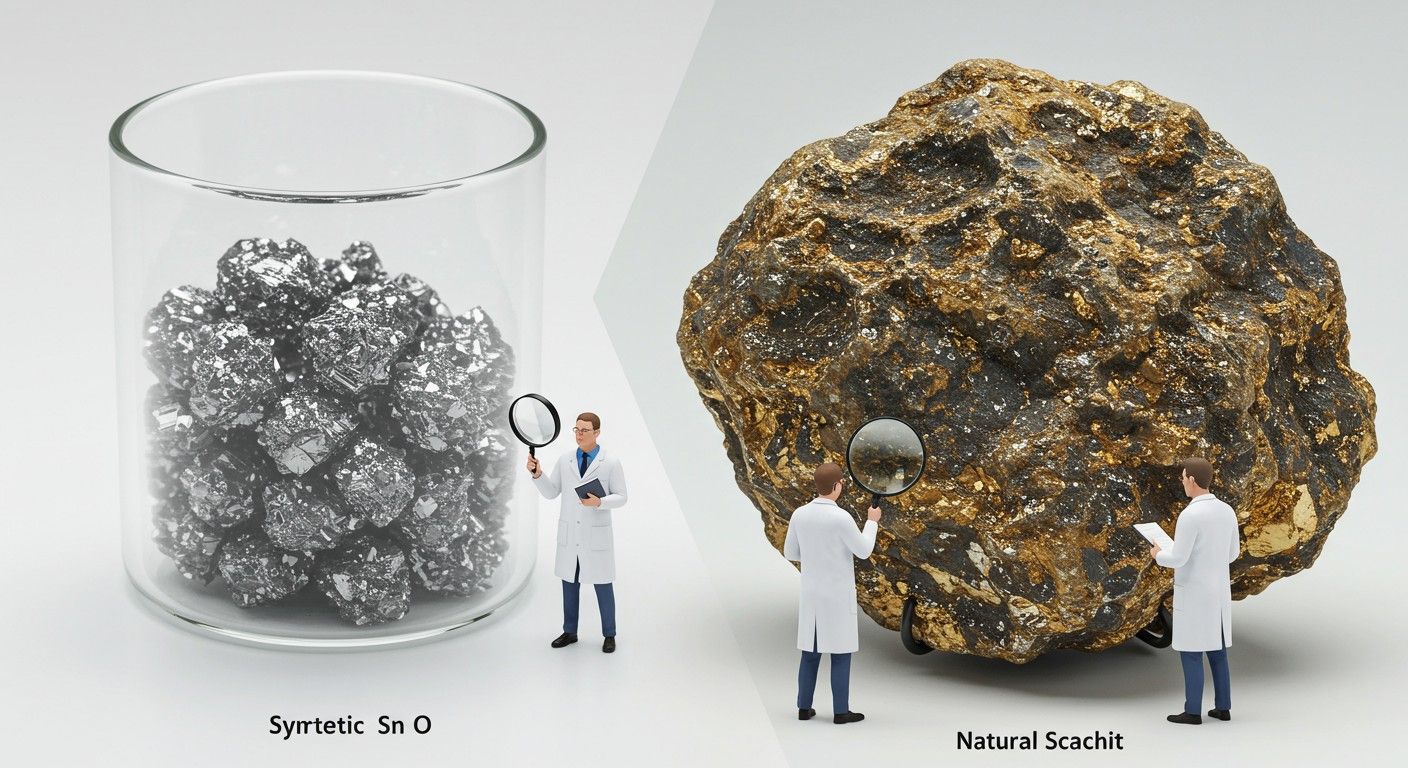 A szintetikus SnO jobban kontrollálható, mint a természetes scacchit.