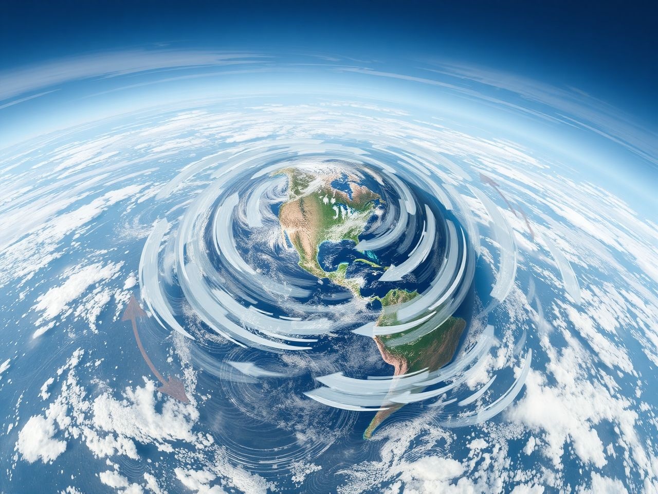 A Coriolis-erő a Föld forgása miatt eltéríti a szelet.