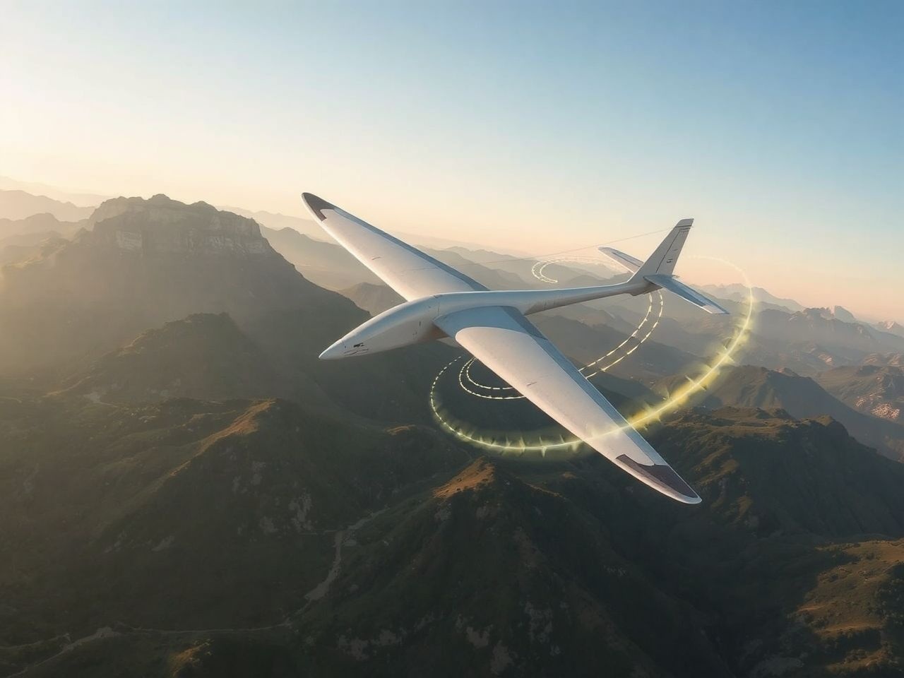 A vitorlázó repülőgép a légáramlatokat emelőerőként használja.