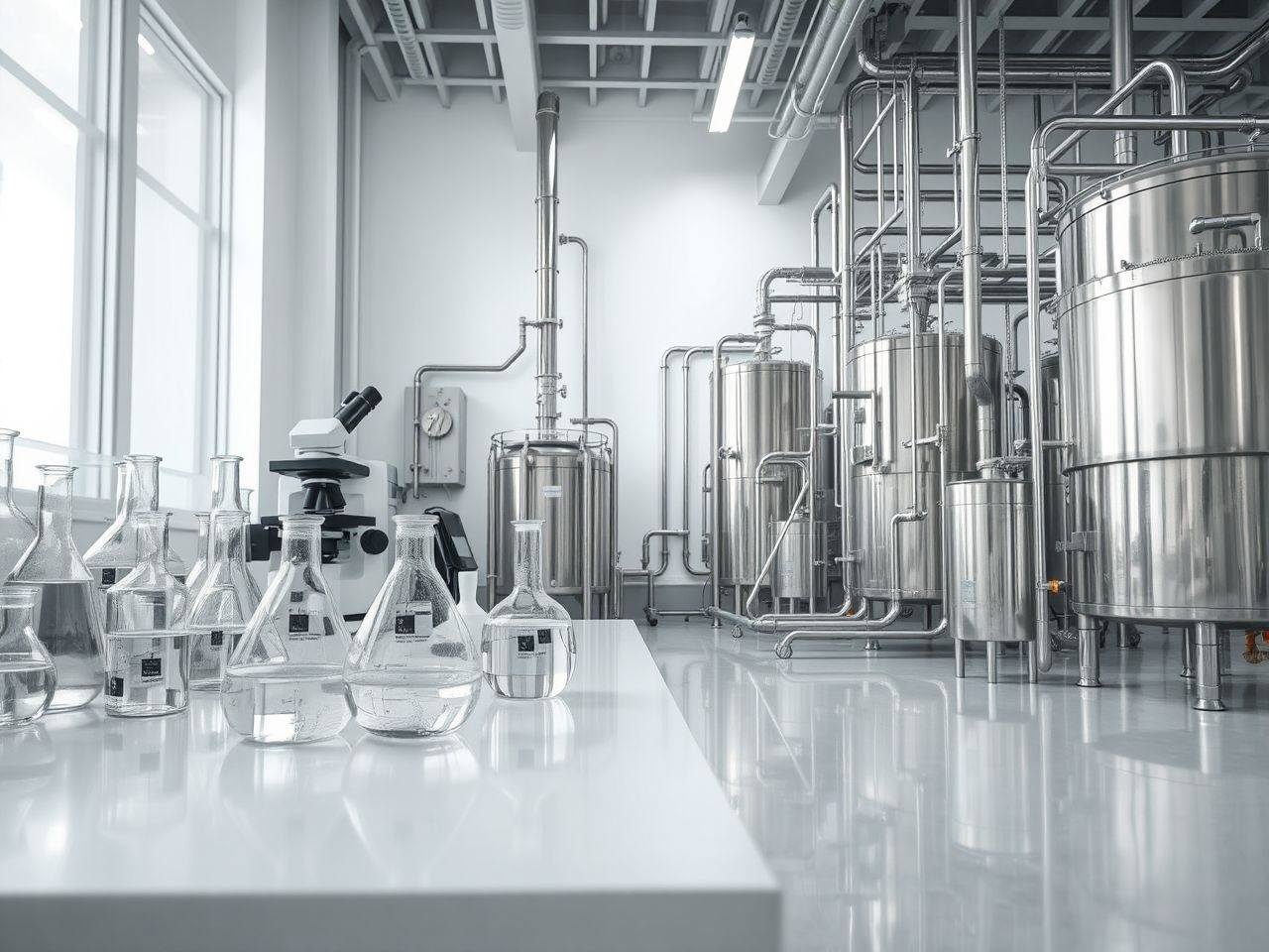 A triklór-acetaldehid ipari előállítása laboratóriumi szintű reakciókból indul.