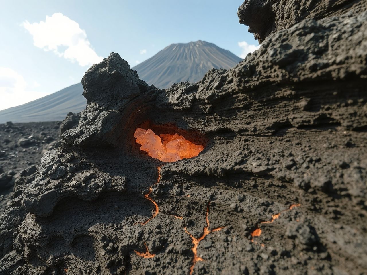 A vezuvián vulkáni eredetű, gyakran kiömlési kőzetekben található.
